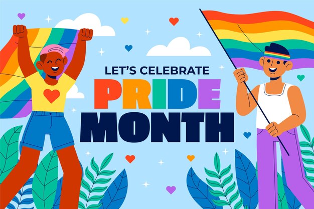 Fondo plano para la celebración del mes del orgullo