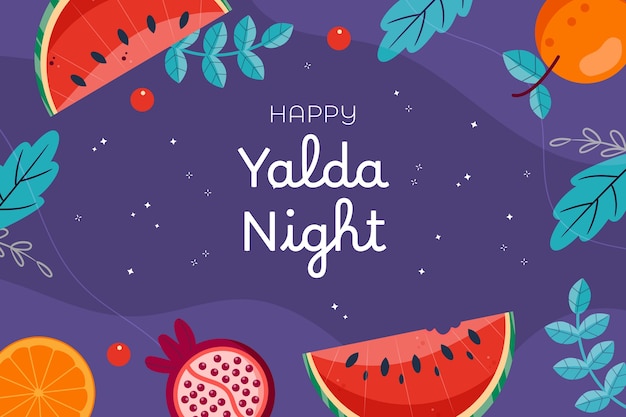 Vector gratuito fondo plano para la celebración de la noche de yalda.