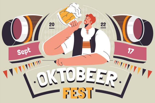 Fondo plano para la celebración del oktoberfest