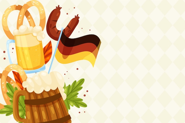 Vector gratuito fondo plano para la celebración del oktoberfest