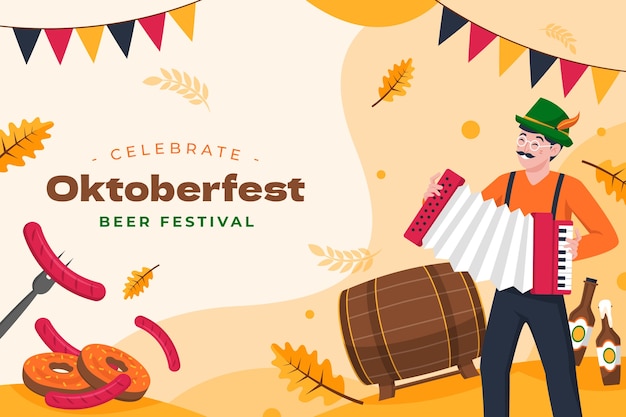 Fondo plano para la celebración del oktoberfest