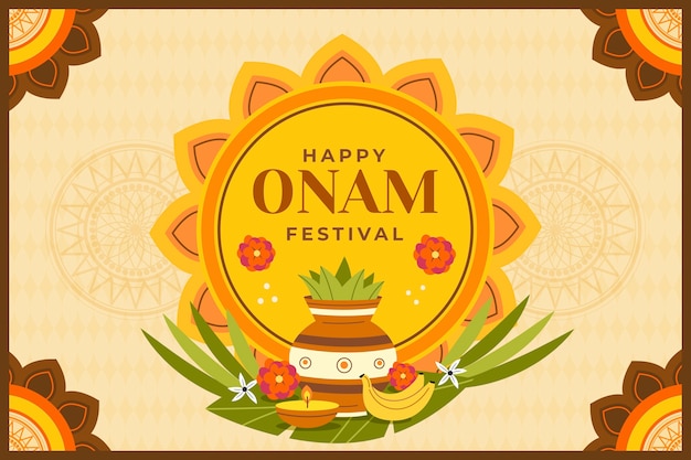 Fondo plano para la celebración de onam