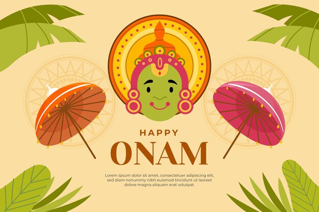 Fondo plano para la celebración de onam