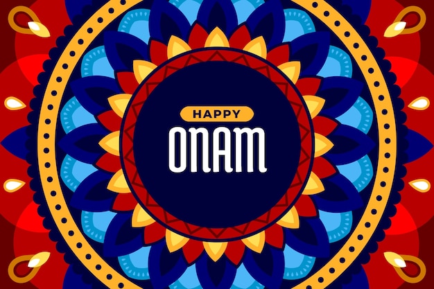 Vector gratuito fondo plano para la celebración de onam