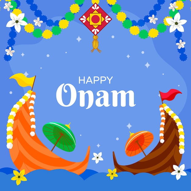 Fondo plano para la celebración de onam