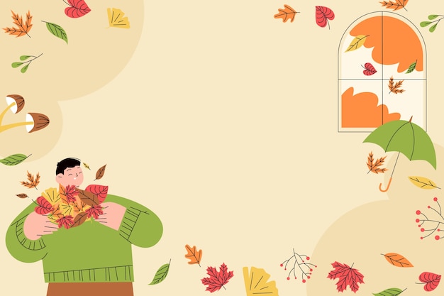 Vector gratuito fondo plano de celebración de otoño