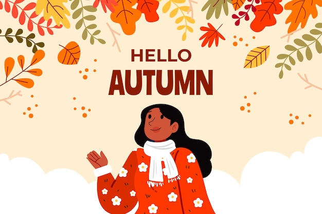 Vector gratuito fondo plano de celebración de otoño