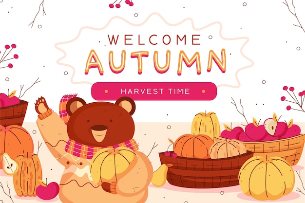 Fondo plano para celebración de otoño