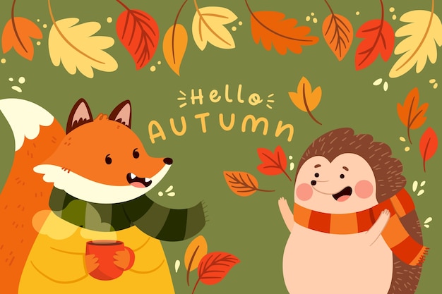 Fondo plano para celebración de otoño