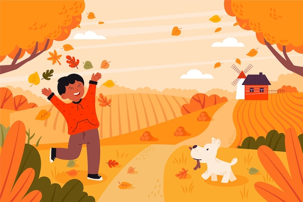 Fondo plano para celebración de otoño