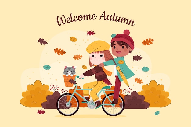 Fondo plano de celebración de otoño