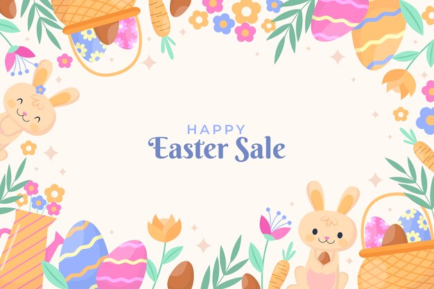 Fondo plano de celebración de pascua