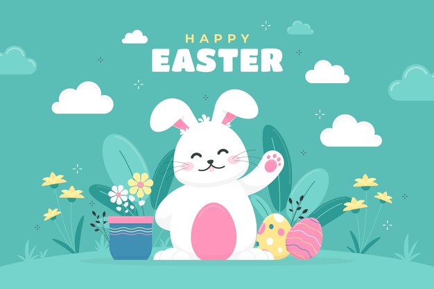 Fondo plano de celebración de pascua