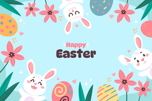 Fondo plano de celebración de pascua
