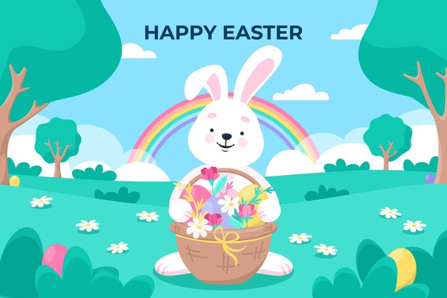 Fondo plano para celebración de pascua