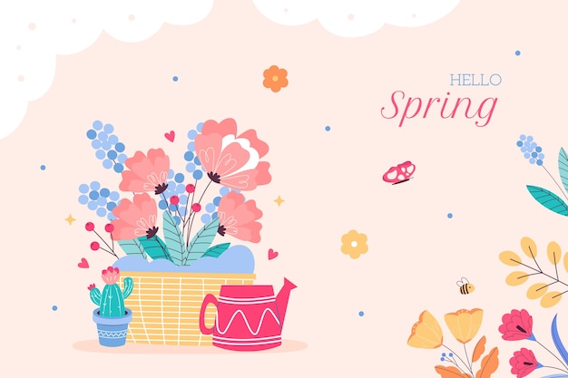 Fondo plano de celebración de primavera