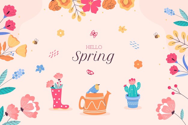 Fondo plano de celebración de primavera