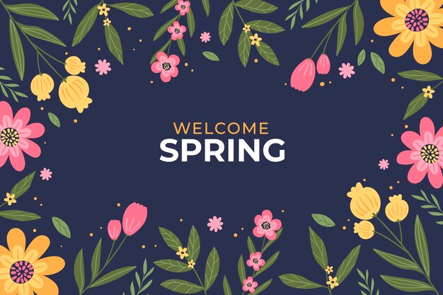 Fondo plano de celebración de primavera