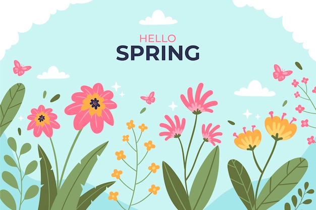 Fondo plano de celebración de primavera