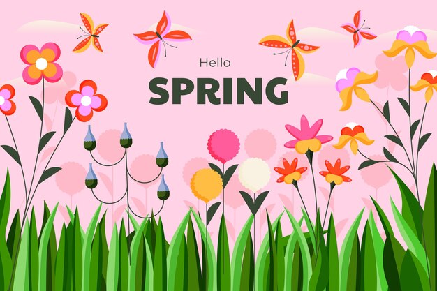 Fondo plano para celebración de primavera