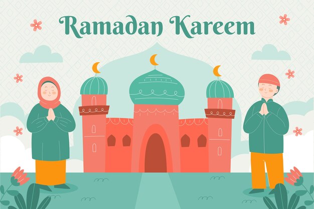 Fondo plano para la celebración del ramadán islámico