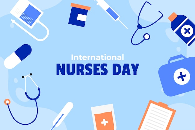 Vector gratuito fondo plano para la celebración de la semana nacional de las enfermeras