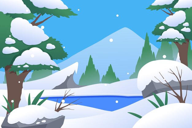 Fondo plano de celebración de temporada de invierno