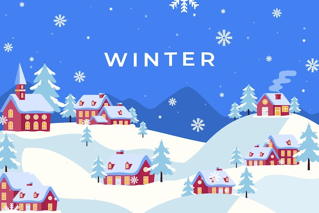 Fondo plano de celebración de temporada de invierno