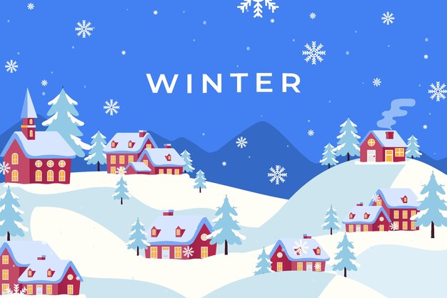 Fondo plano de celebración de temporada de invierno