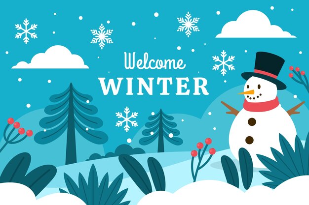 Fondo plano de celebración de temporada de invierno
