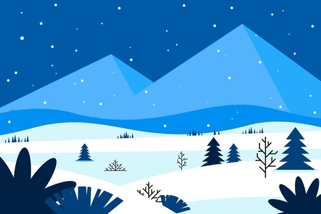 Fondo plano de celebración de temporada de invierno