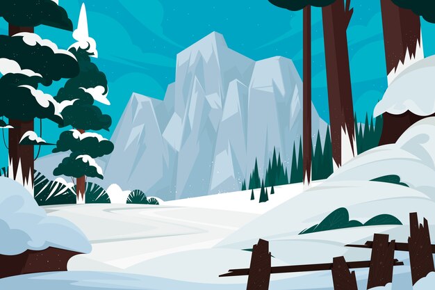 Fondo plano para la celebración de la temporada de invierno.