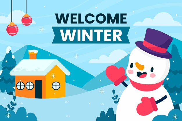 Fondo plano para la celebración de la temporada de invierno.