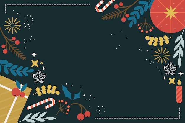 Vector gratuito fondo plano de celebración de temporada de navidad