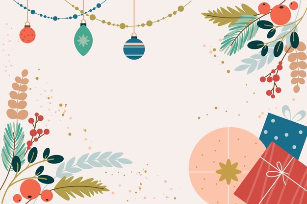 Fondo plano de celebración de temporada de navidad