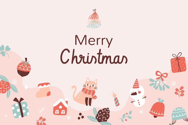 Fondo plano de celebración de temporada de navidad