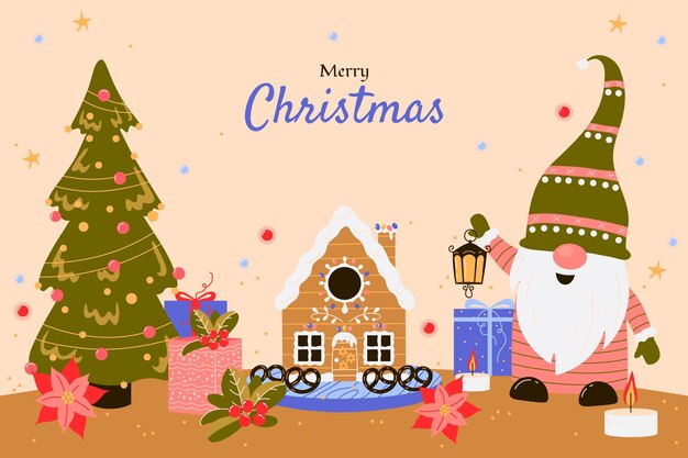 Fondo plano de celebración de temporada de navidad