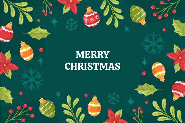 Fondo plano de celebración de temporada de navidad
