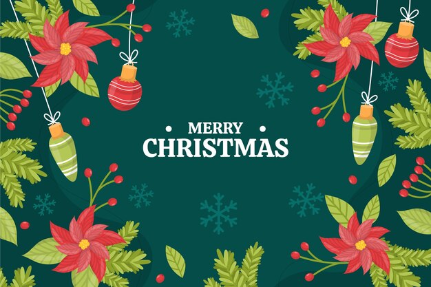 Fondo plano de celebración de temporada de navidad
