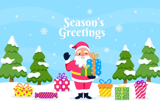 Fondo plano de celebración de temporada de navidad
