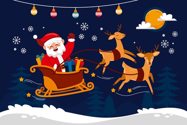 Fondo plano de celebración de temporada de navidad