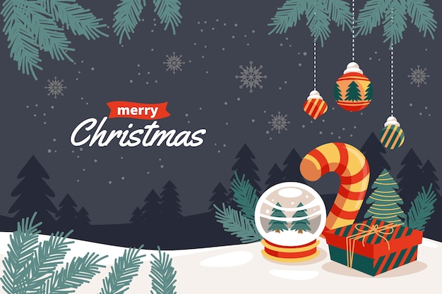 Fondo plano de celebración de temporada de navidad
