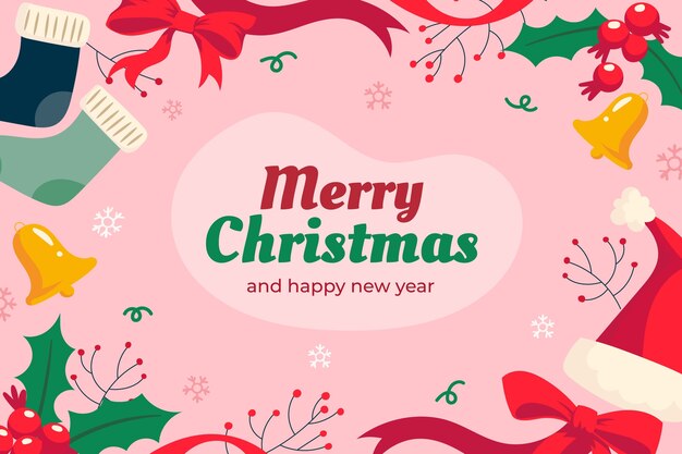 Fondo plano de celebración de temporada de navidad