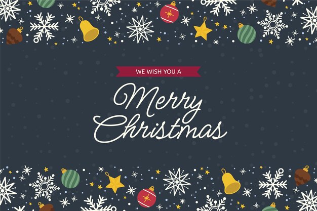 Fondo plano de celebración de temporada de navidad