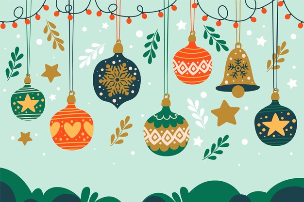 Fondo plano de celebración de temporada de navidad