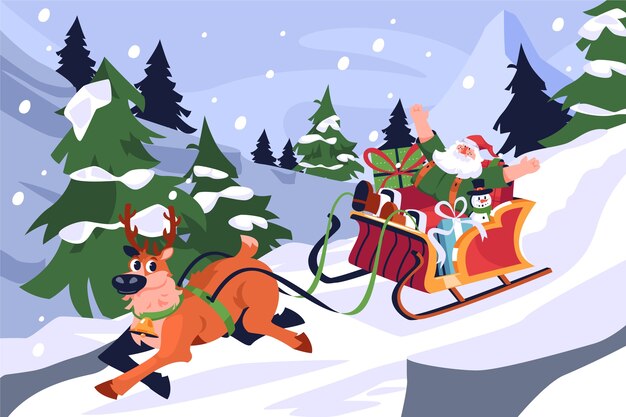 Fondo plano de celebración de temporada de navidad