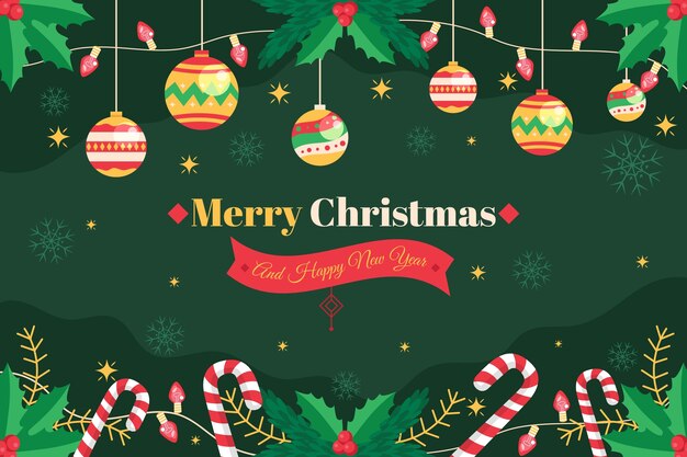 Fondo plano de celebración de temporada de navidad