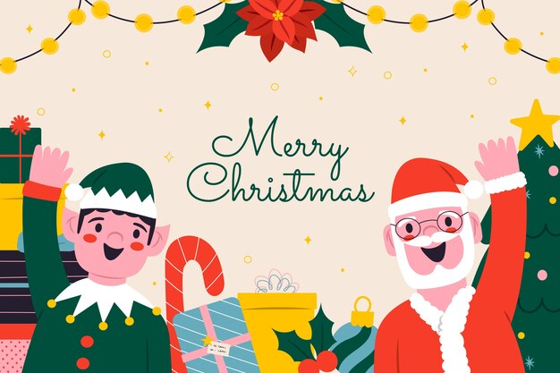 Fondo plano de celebración de temporada de navidad