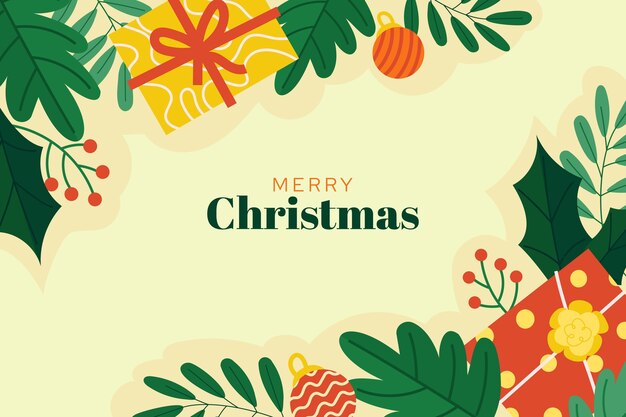 Fondo plano para la celebración de la temporada de Navidad