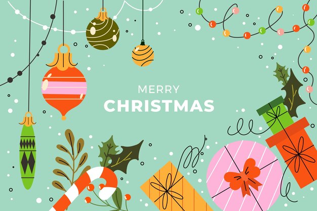Fondo plano para la celebración de la temporada de Navidad